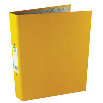 Q-Connect 2 Ring 25mm Paper Over Board Yellow A4 Binder Pack of 10 KF01473 KF01473