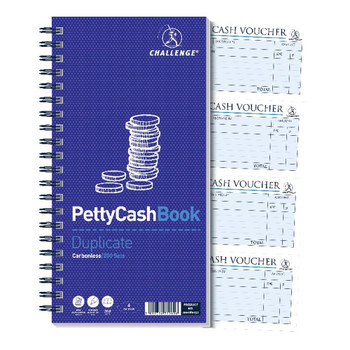 Challenge Petty Cash Book 200 Duplicate Slips 280x141mm 100080052 JDJ71989