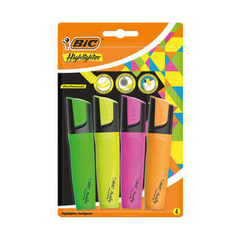Bic Marking Highlighter Chisel Tip Assorted Pack of 4 943652 BC46131