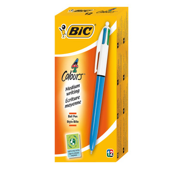 Bic 4 Colours Retractable Ballpoint Pen Pack of 12 801867 BC24623