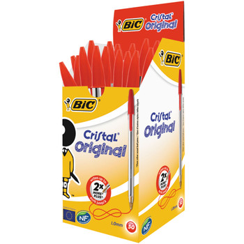 Bic Cristal Ballpoint Pen Medium Red Pack of 50 837361 BC10003