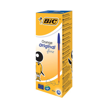 Bic Orange Fine Ballpoint Pen Blue Pack of 20 1199110111 BC10111