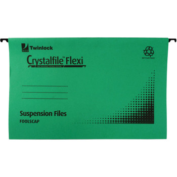 Rexel Crystalfile Flexi Standard Foolscap Green Pack of 50 3000040 TW13771