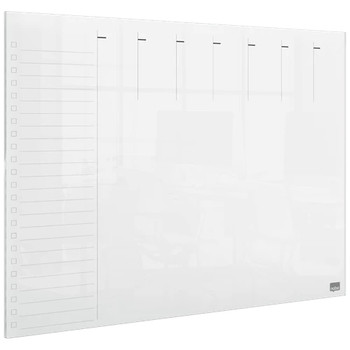 Nobo Transparent Acrylic Mini Whiteboard Weekly Planner Desktop or Wall Mounted 1915615