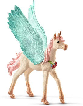 Schleich Bayala Decorated Unicorn Pegasus Foal Toy Figure 70575