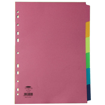 Concord Divider 6-Part A4 160gsm Bright Assorted 50799 JT50799