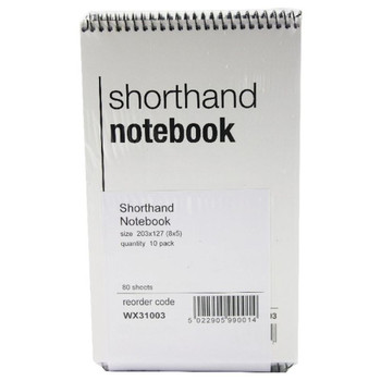 Spiral Shorthand Notebook 80 Leaf Pack of 10 WX31003 WX31003