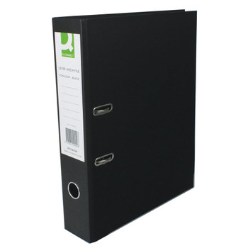 Q-Connect Lever Arch File Paperbacked Foolscap Black Pack of 10 KF20029 KF20029