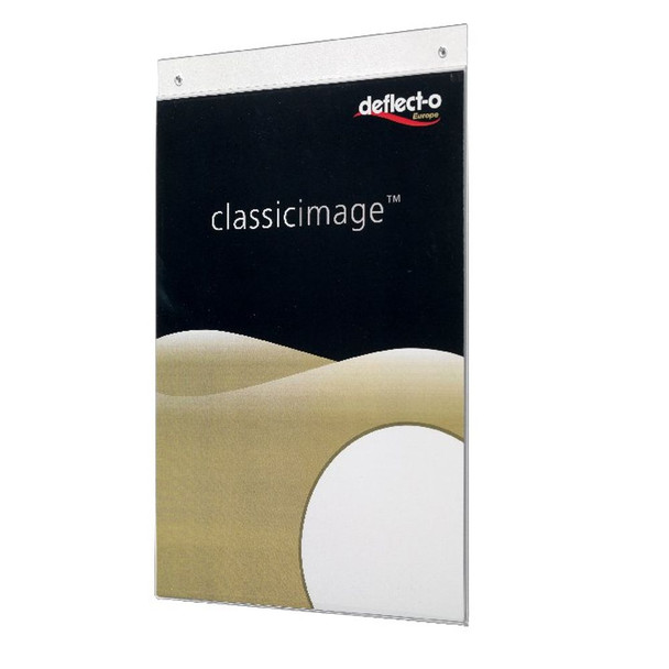 Deflecto Portrait Wall Sign Holder A4 Top loading design made of sturdy pla DF47001