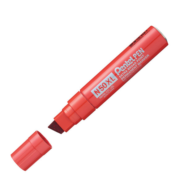 Pentel N50XL Marker Chisel Tip Red Pack of 6 N50XL-B PEM180R