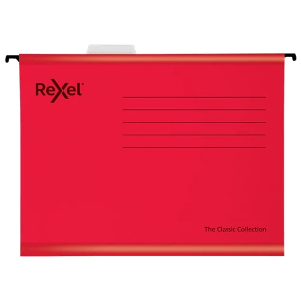 Rexel Classic A4 Reinforced Suspension File Red Pack of 25 2115589 2115589