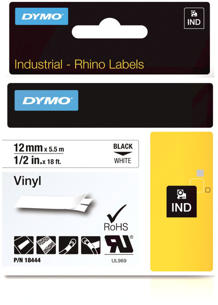 DYMO 18444 RHINO TAPE VINYL 12MM/5.5M 18444