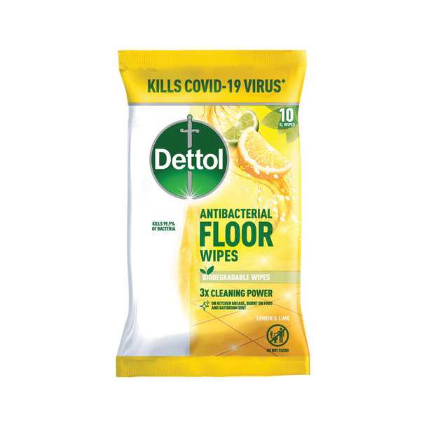 Dettol Floor Wipes Biodegradable Citrus x10 Wipes 3213958-S RK57226