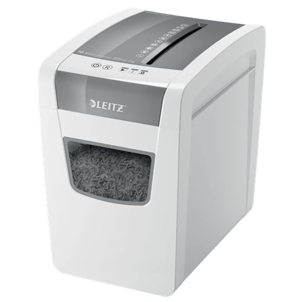 Leitz IQ Slim Home Office Cross Cut Paper Shredder P4 23L - White 80011000 80011000