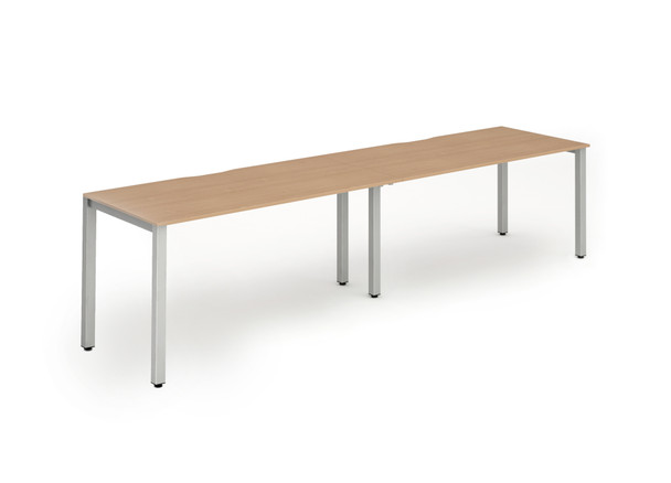 Dynamic Evolve Plus 1400Mm Single Row 2 Person Desk Oak Top Silver Frame BE375 BE375