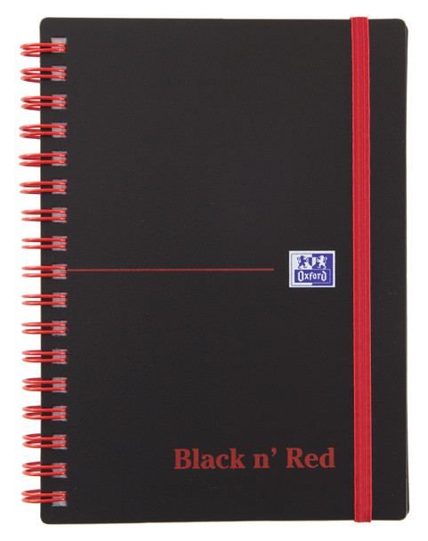 Oxford Black N Red Notebook A6 Poly Cover Wirebound Ruled 140 Pages Pack 5 10008 100080476