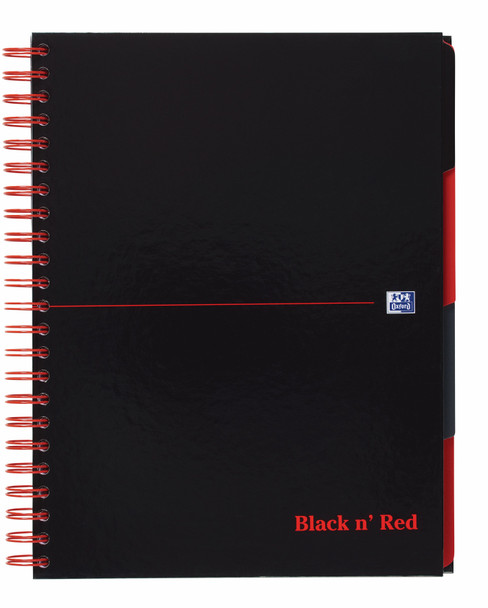Oxford Black N Red Project Book A4 Hardback Wirebound Ruled Margin Scribzee Comp 100080730