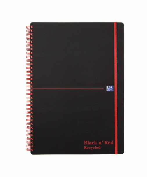 Black N Red A4 Wirebound Polypropylene Cover Notebook Recycled Ruled 140 Pages B 100080167