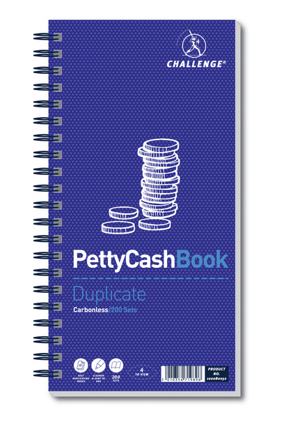 Challenge 280X141mm Duplicate Petty Cash Book Carbonless Wirebound 200 Sets 100080052