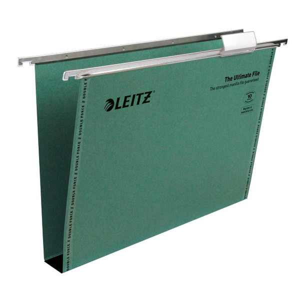 Leitz Ultimate Clenched Bar Foolscap Suspension File Card 30Mm Green Pack 50 174 17450055