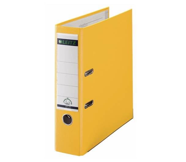 Leitz 180 Lever Arch File Polypropylene A4 80Mm Spine Width Yellow Pack 10 10101 10101015