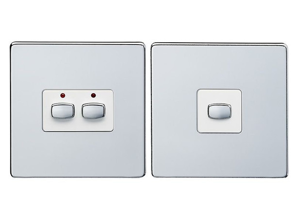 Energenie Mihome Smart Polished Chrome 2 Gang Light Switch MIHO092