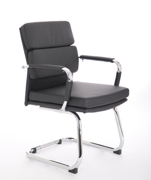 Advocate Visitor Chair Black Soft Bonded Leather With Arms BR000206 BR000206