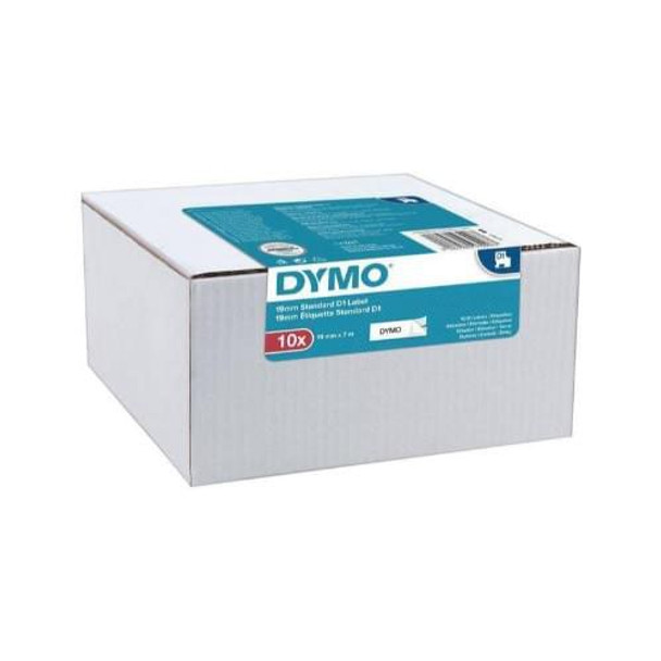 Dymo D1 Label Tape 9Mmx7m Black On White Pack 10 2093096