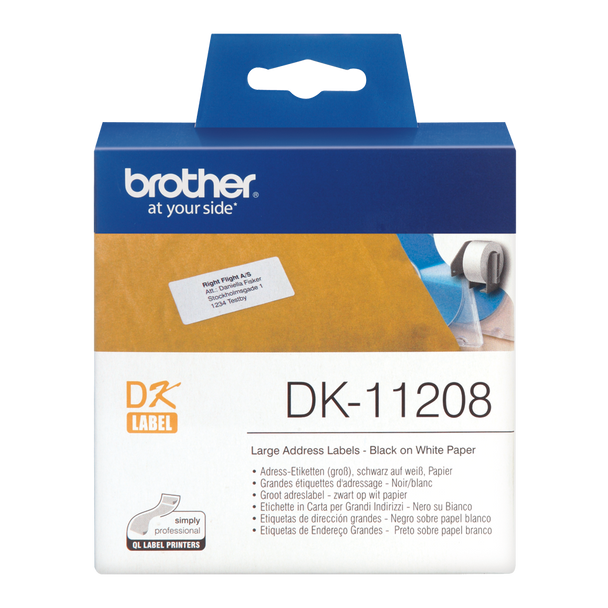 Brother Large Address Label Roll 38Mm X 90Mm 400 Labels - DK11208 DK11208