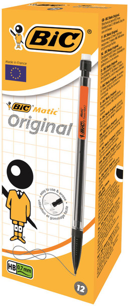 Bic Matic Classic Mechanical Pencil Hb 0.7Mm Lead Assorted Colour Barrel Pack 12 8209591