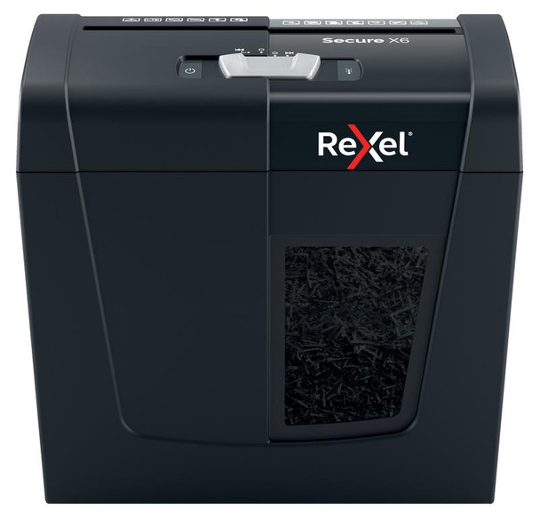 Rexel Secure X6 Cross Cut Shredder 10 Litre 6 Sheet Black 2020122 2020122