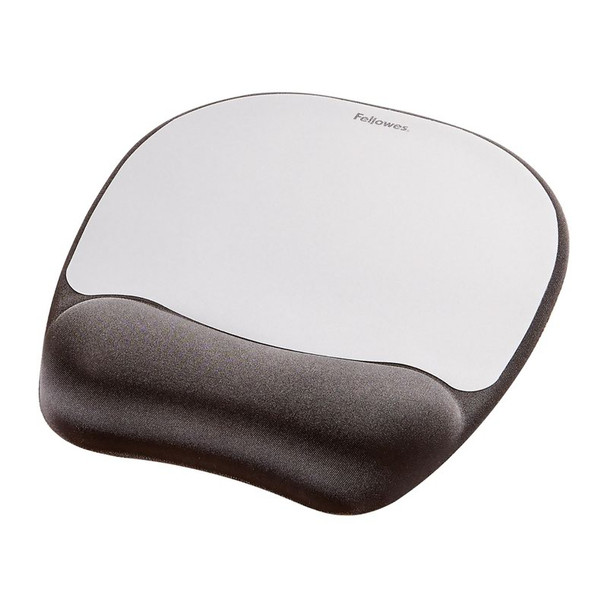 Fellowes Memory Foam Mouse Pad And Wrist Rest Silver 9175801 9175801