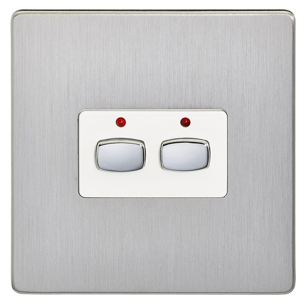 Energenie Mihome Smart Brushed Steel 2 Gang Light Switch MIHO073