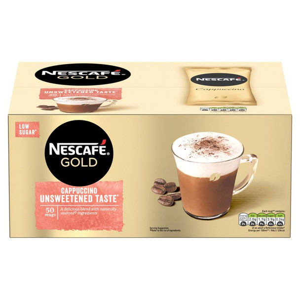 Nescafe Gold Cappuccino Unsweetened Instant Coffee Sachets Pack 50 12405012