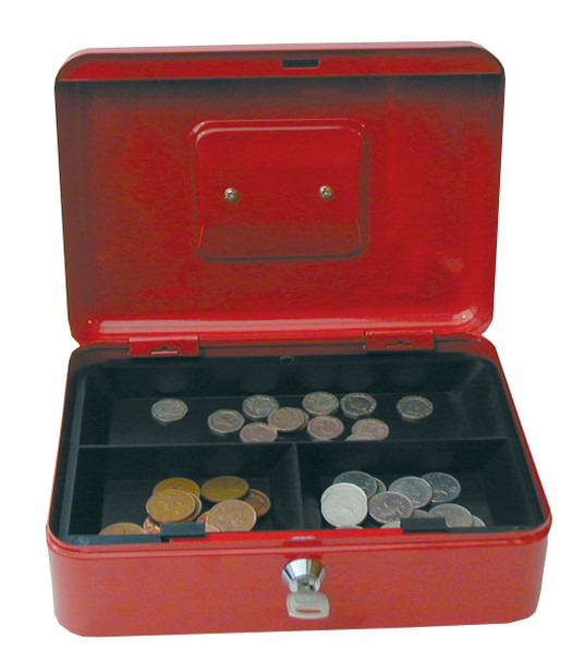 Valuex Metal Cash Box 300Mm 12 " Key Lock Red CBRD12