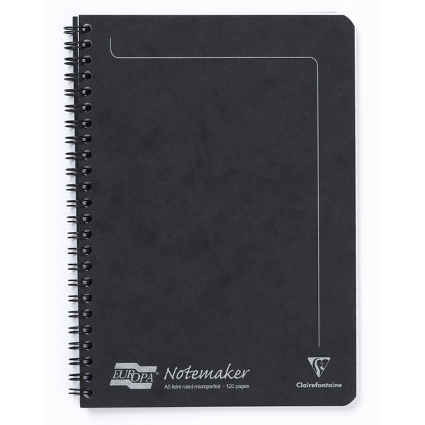 Clairefontaine Europa Notemaker A5 Wirebound Pressboard Cover Notebook Ruled 120 4852