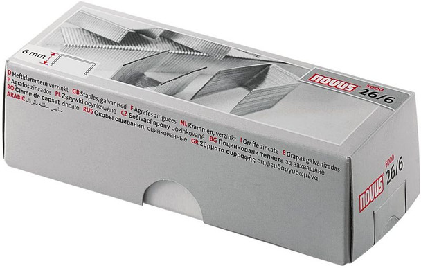 Novus 26 6Mm Galvanised Staples Pack 5000 040-0160