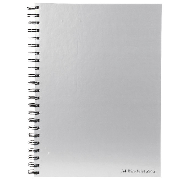 Pka Pad A4 Wirebound Hard Cover Notebook Ruled 160 Pages Silver Pack 5 WRULA4