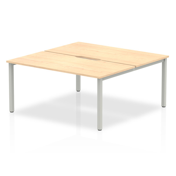 Evolve Plus 1600Mm Back To Back 2 Person Desk Maple Top Silver Frame BE169 BE169