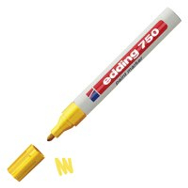 Edding 750 Paint Marker Bullet Tip 2-4Mm Line Yellow Pack 10 4-750005