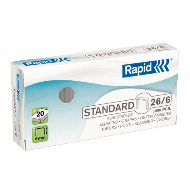 Rapid 26/6Mm Staples Pack 5000 24861800 24861800