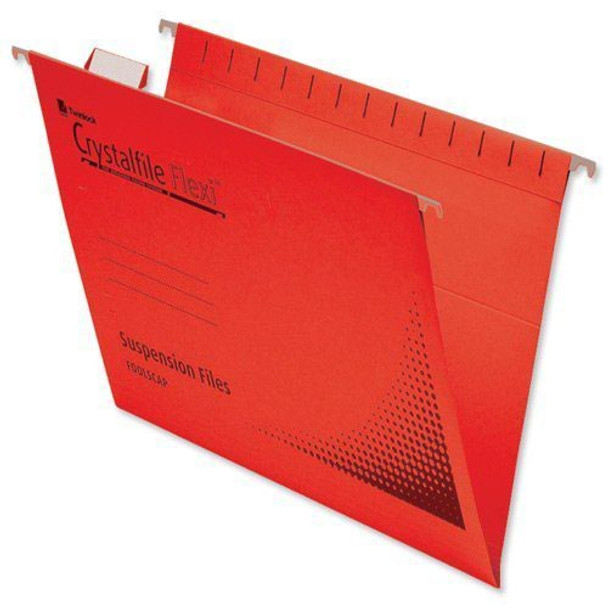 Rexel Flexifile Foolscap Lateral Suspension File Manilla 15Mm V Base Red Pack 50 3000042