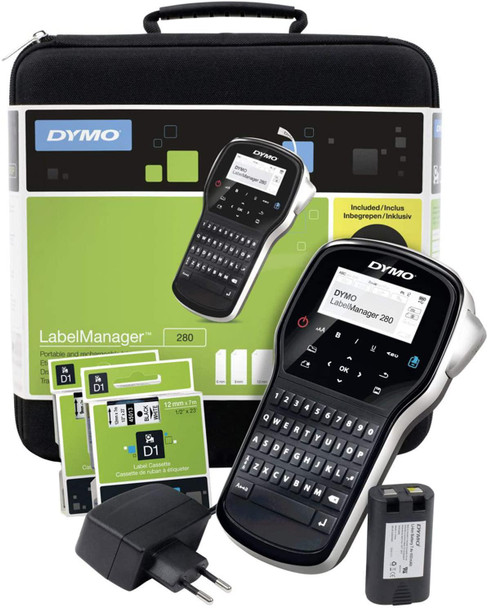 Dymo Labelmanager 280 Kitcase Handheld Label Printer Qwerty Keyboard Black/Silve 2091152