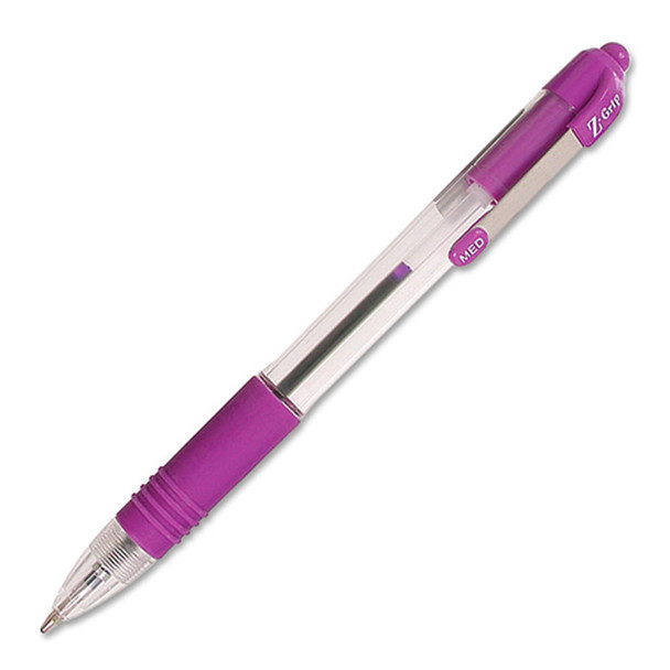 Zebra Z-Grip Retractable Ballpoint Pen 1.0Mm Tip Violet Pack 12 22280