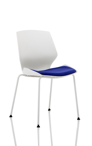 Florence White Frame Visitor Chair In Stevia Blue KCUP1532 KCUP1532