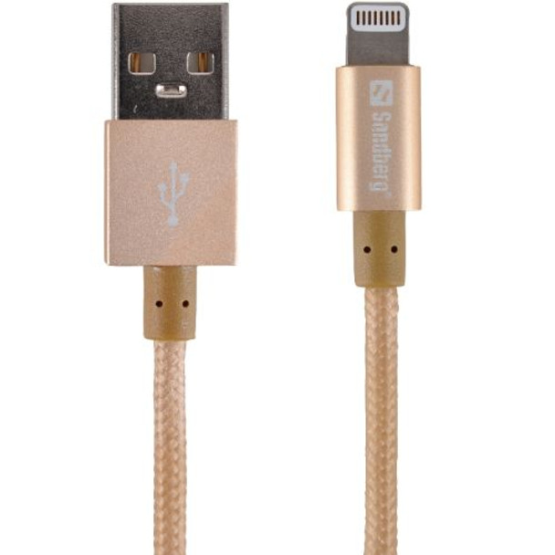 Sandberg 480-02 Apple Approved Lightning Cable 1 Metre Gold 480-02