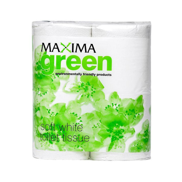 Maxima Green Toilet Tissue Recycled 2 Ply 320 Sheet White Pack 36 1102001 1102001