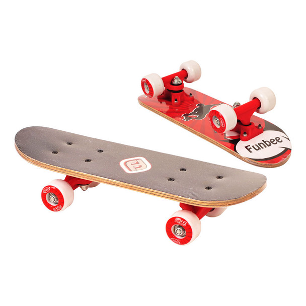 Funbee Kid's 17-" Maple Wood Mini Skateboard Cruiser Unisex Red OFUN247R OFUN247R