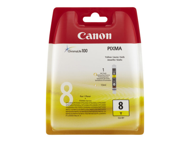 Canon 0623B001 Cli-8 Y  1 X Yellow Ink Tank for Pixma Ip3500Ip4500Ip5300Mp5 0623B001