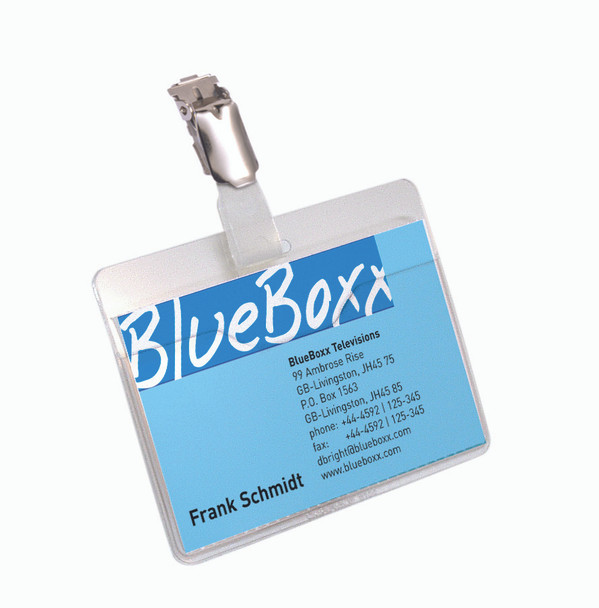 Durable Name Badge With Clip 60X90mm Transparent Pack 25 810619 810619